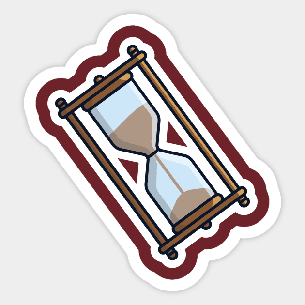 Hourglass with Sand Countdown Sticker design vector illustration. Business and time object icon concept. Sandglass with sand inside to measure time sticker design icon with shadow. Sticker by AlviStudio